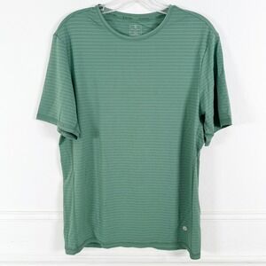 Soybu Performance T Shirt Mens Medium Green Micro Stripe Short Sleeve Athletic